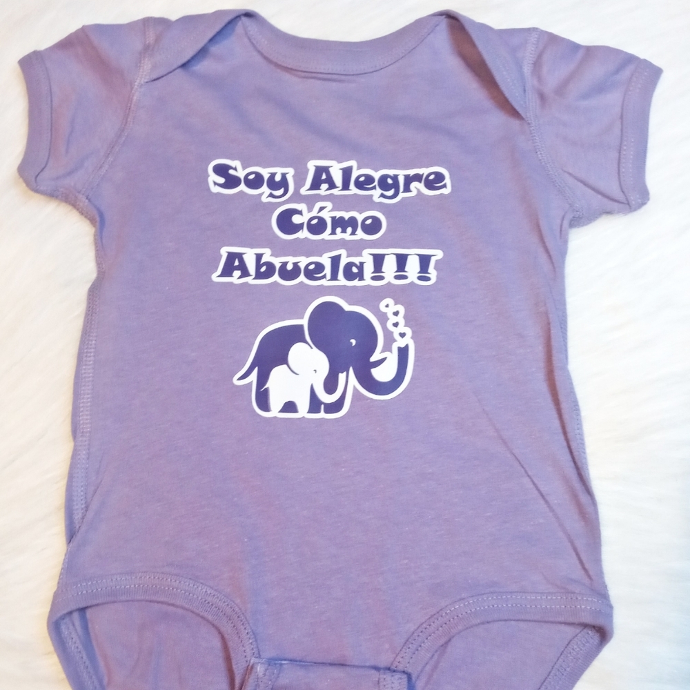 Baby girl clothes bodysuit 18 months purple with white and purple custom design